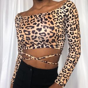 Cropped Leopard Print Top
